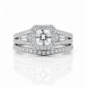 Princess Cut Diamond Option Halo Engagement Ring-Black Diamonds New York