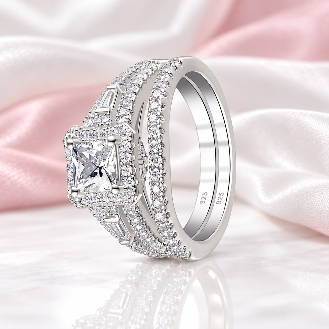 Princess Cut Diamond Option Halo Engagement Ring-Black Diamonds New York