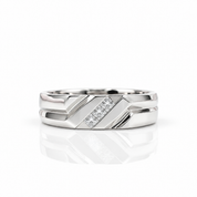 Princess Cut Diamond Option Men's Wedding Band-Black Diamonds New York