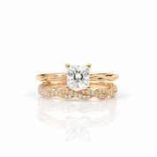 Princess Cut Diamond Option Twist Wedding Ring Set-Black Diamonds New York