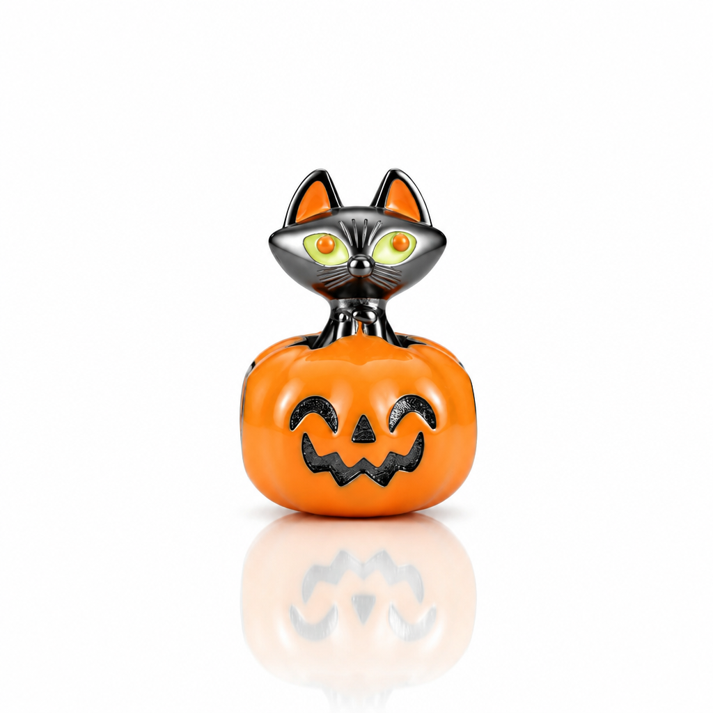Pumpkin Black Cat Halloween Charm Series-Black Diamonds New York
