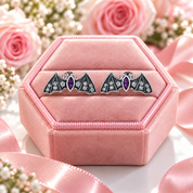 Punk Diamond Option Bat Stud Earrings