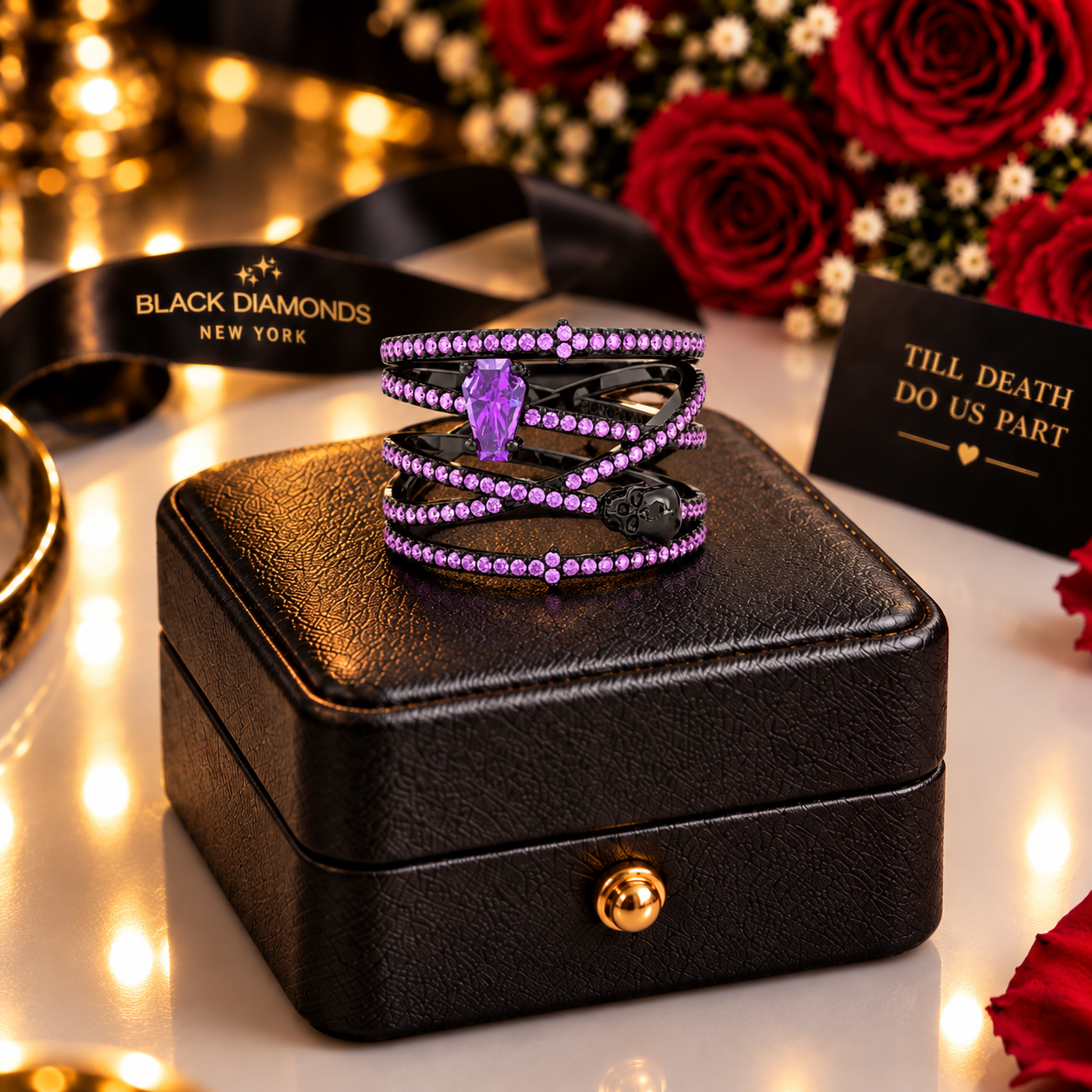 My Other Half- Limited Coffin Shape Diamond Option Rings-Black Diamonds New York