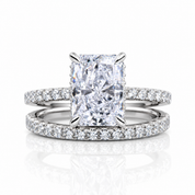 3.5ct Diamond Option Radiant Cut Wedding Ring Set-Black Diamonds New York