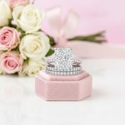 Radiant Cut Diamond 3pcs Ring Set-Black Diamonds New York