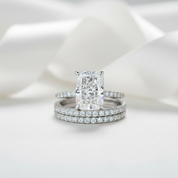 Radiant Cut Diamond 3pcs Ring Set-Black Diamonds New York