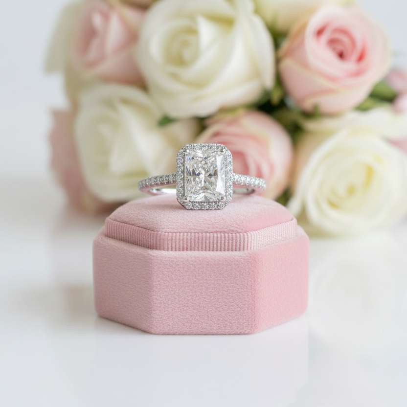 Radiant Cut Diamond Option Engagement Ring-Black Diamonds New York