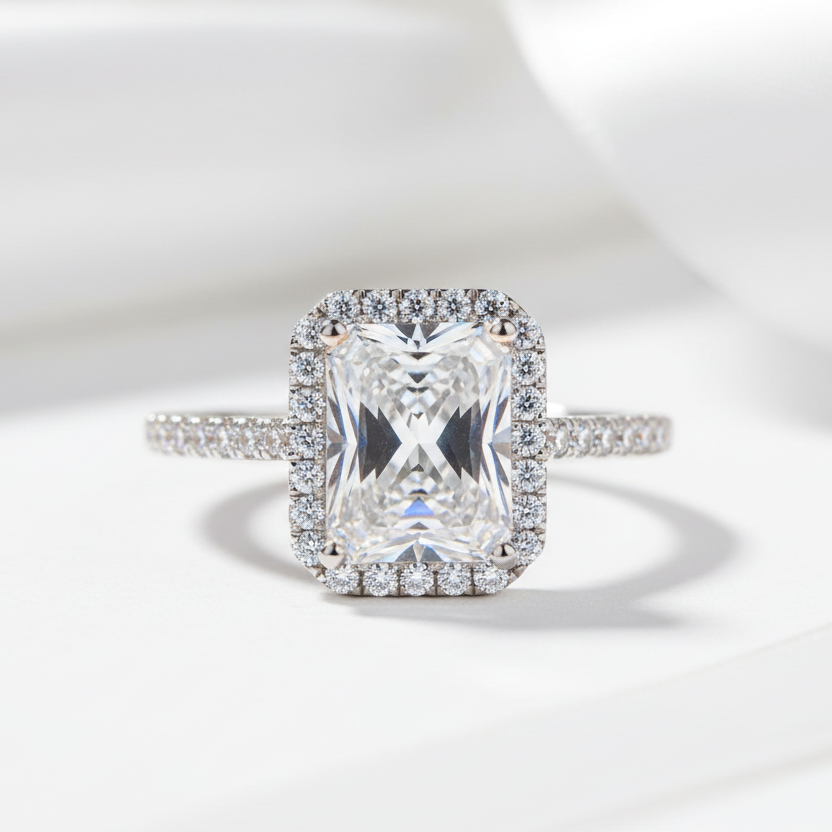 Radiant Cut Diamond Option Engagement Ring-Black Diamonds New York