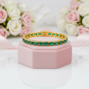 Radiant Cut Nano Crystal Halo Bracelet-Black Diamonds New York