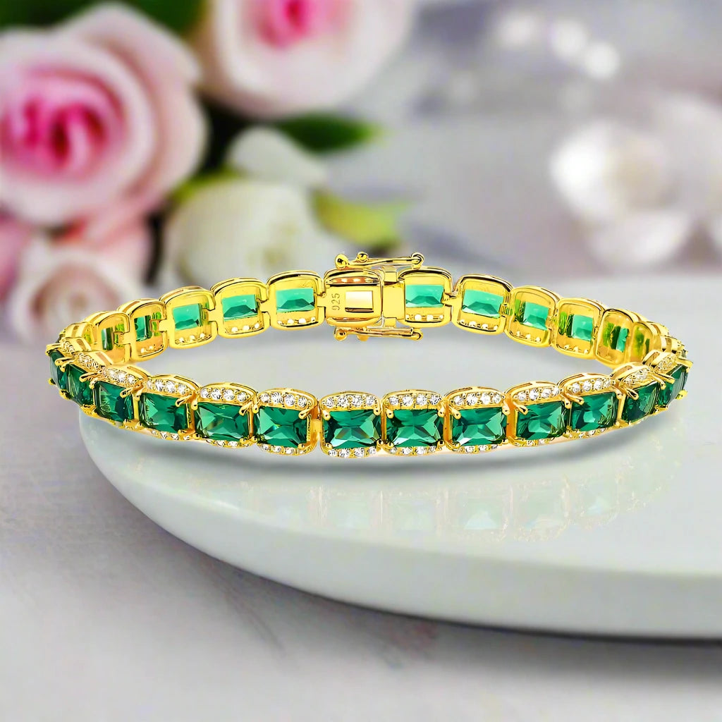 Radiant Cut Nano Crystal Halo Bracelet-Black Diamonds New York