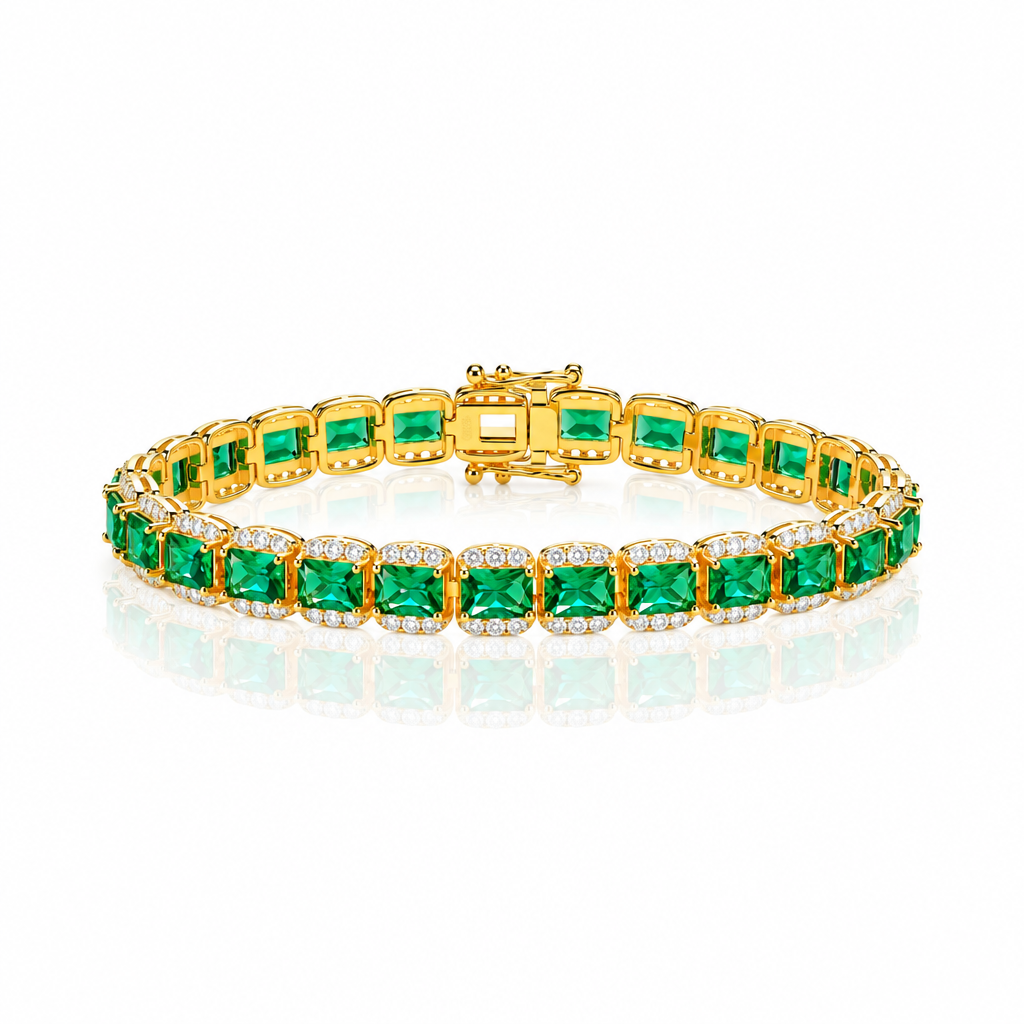 Radiant Cut Nano Crystal Halo Bracelet-Black Diamonds New York