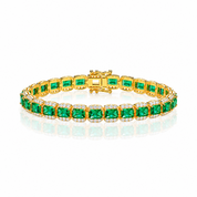 Radiant Cut Nano Crystal Halo Bracelet-Black Diamonds New York