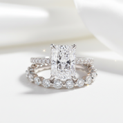 Radiant Cut Simulated Diamond Wedding Set-Black Diamonds New York