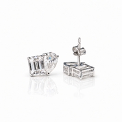 Radiant Pair Pear & Emerald Diamond Option Studs-Black Diamonds New York