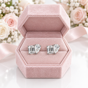 Radiant Pair Pear & Emerald Diamond Option Studs-Black Diamonds New York