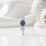 Rainbow Moonstone Promise Ring-Black Diamonds New York