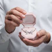 Retro Butterfly Necklace with Diamond-Black Diamonds New York