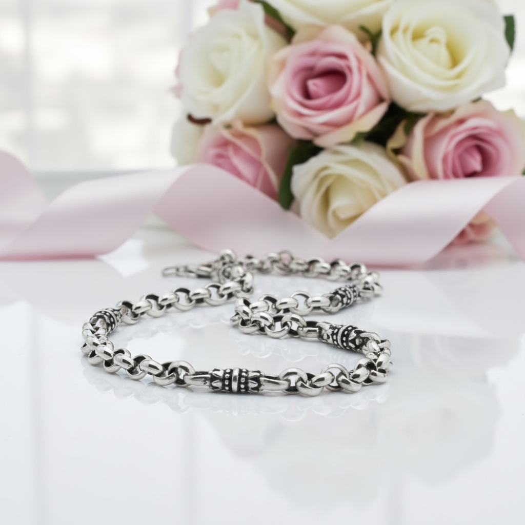 Retro Flower Carving Tube Necklace-Black Diamonds New York
