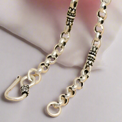 Retro Flower Carving Tube Necklace-Black Diamonds New York