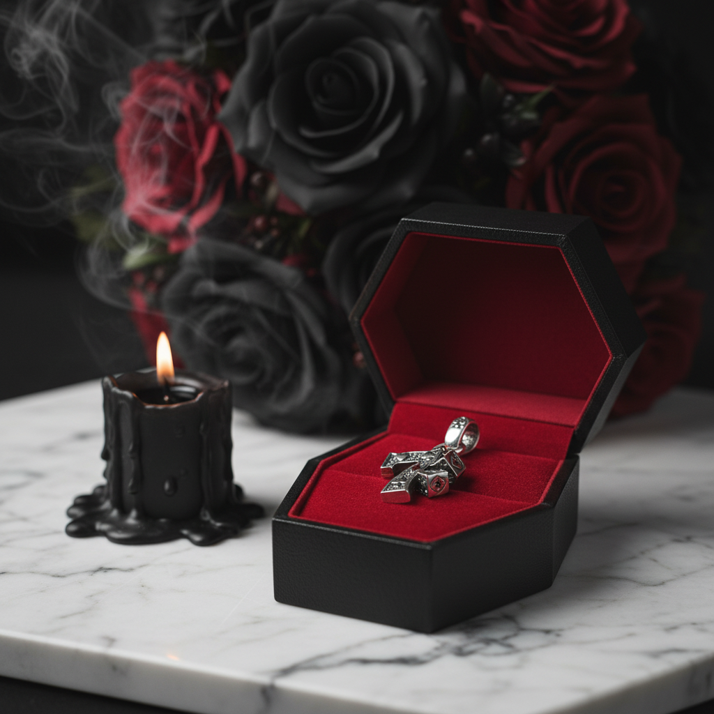 Retro Number 7 Dice Punk Pendant-Black Diamonds New York