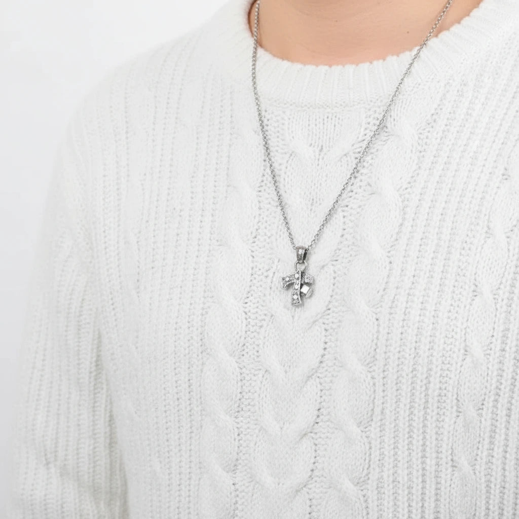 Retro Number 7 Dice Punk Pendant-Black Diamonds New York