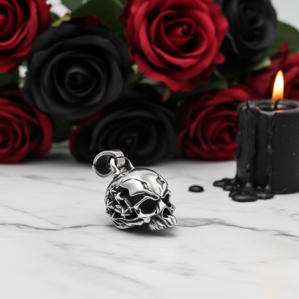 Retro Skull Pendant-Black Diamonds New York