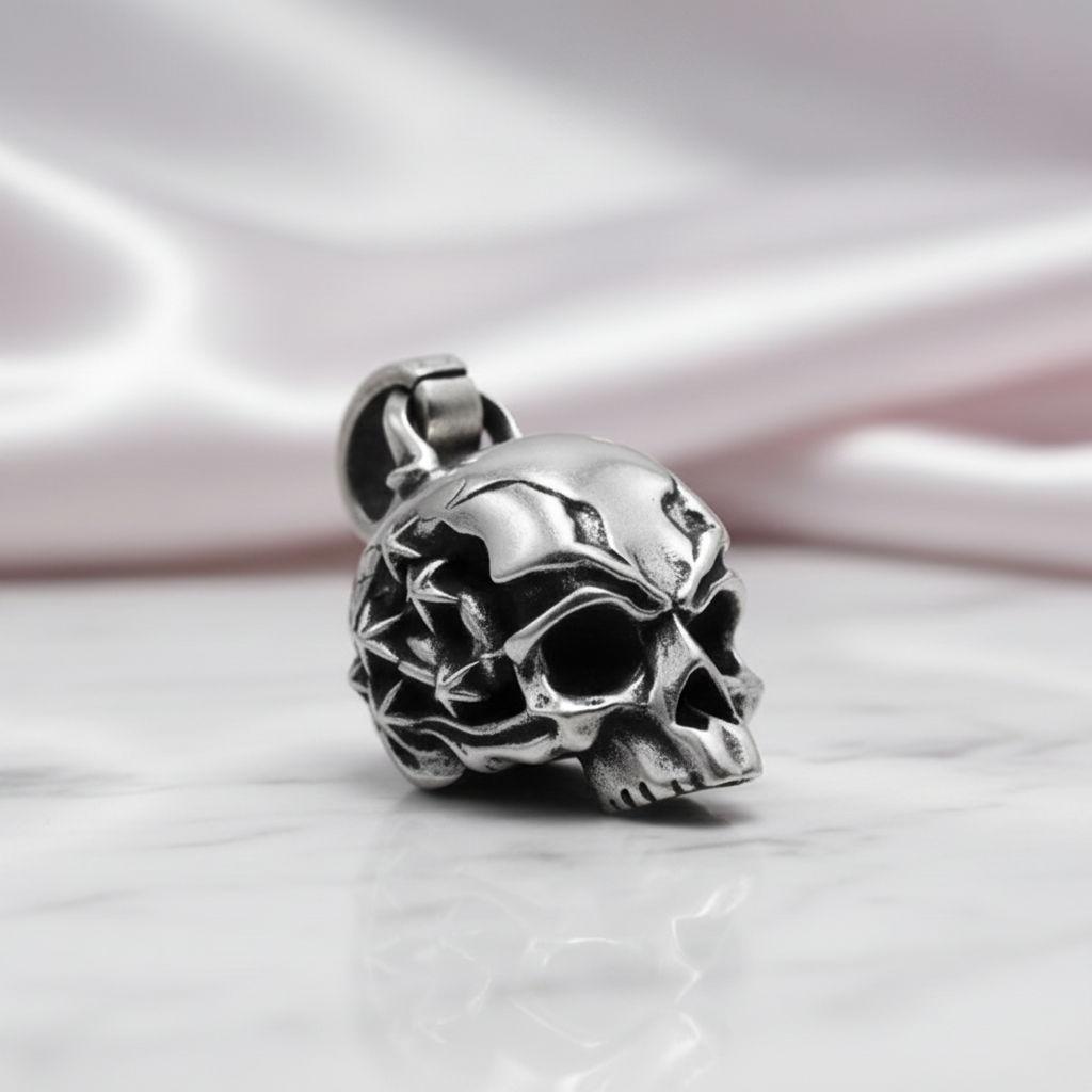 Retro Skull Pendant-Black Diamonds New York