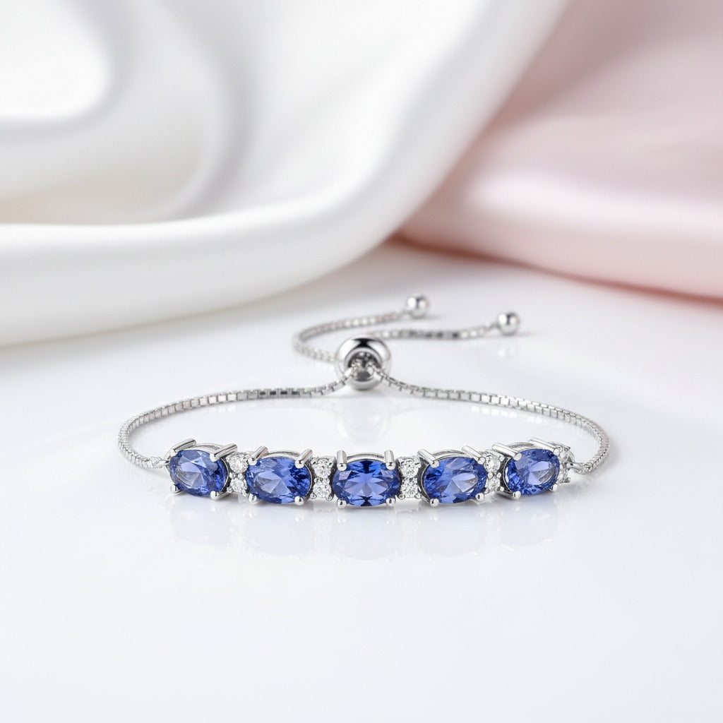 Romantic Aquamarine Oval Cut Bracelet-Black Diamonds New York
