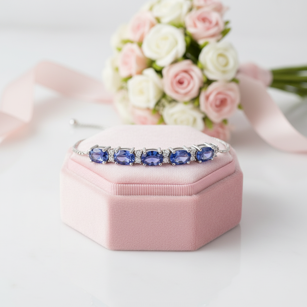 Romantic Aquamarine Oval Cut Bracelet-Black Diamonds New York