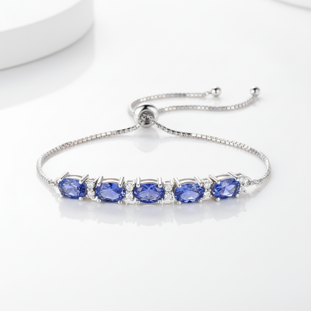 Romantic Aquamarine Oval Cut Bracelet-Black Diamonds New York