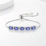 Romantic Aquamarine Oval Cut Bracelet-Black Diamonds New York