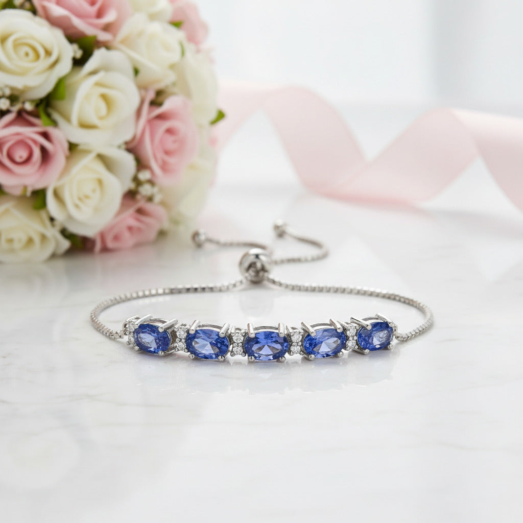 Romantic Aquamarine Oval Cut Bracelet-Black Diamonds New York