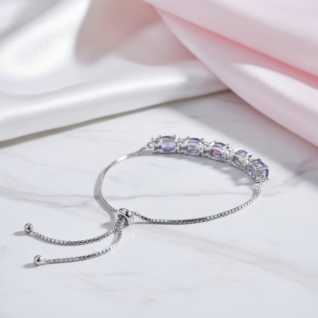 Romantic Aquamarine Oval Cut Bracelet-Black Diamonds New York