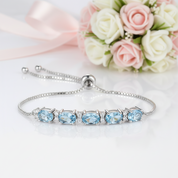 Romantic Azure Oval Cut Bracelet-Black Diamonds New York