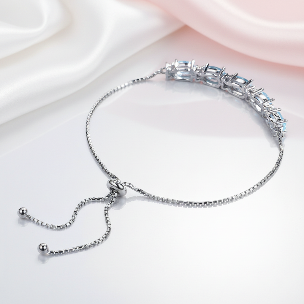 Romantic Azure Oval Cut Bracelet-Black Diamonds New York