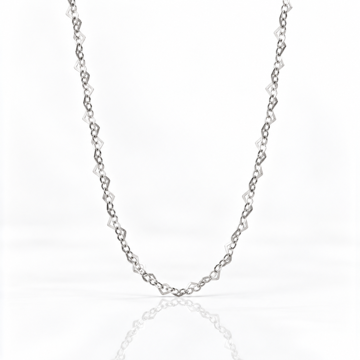 Romantic Love Heart Design Chain Necklace-Black Diamonds New York