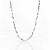 Romantic Love Heart Design Chain Necklace-Black Diamonds New York