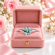 Rare Blue Green Cushion Cut Diamond Option Ring-Black Diamonds New York