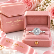 1.5ct Emerald Cut Diamond Option Engagement Ring-Black Diamonds New York