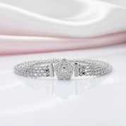 Rose Flower Flat Bracelet with Diamond-Black Diamonds New York