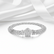 Rose Flower Flat Bracelet with Diamond-Black Diamonds New York