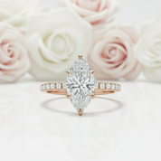 Rose Gold 1.5ct Marquise Cut Engagement Ring-Black Diamonds New York