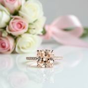 Rose Gold 3.5ct Champagne Stone Cushion Cut Engagement Ring