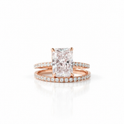 Rose Gold 3.5ct Radiant Cut Wedding Ring Set-Black Diamonds New York