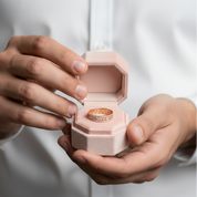 Rose Gold Art Deco 3PC Stackable Wedding Band Set-Black Diamonds New York