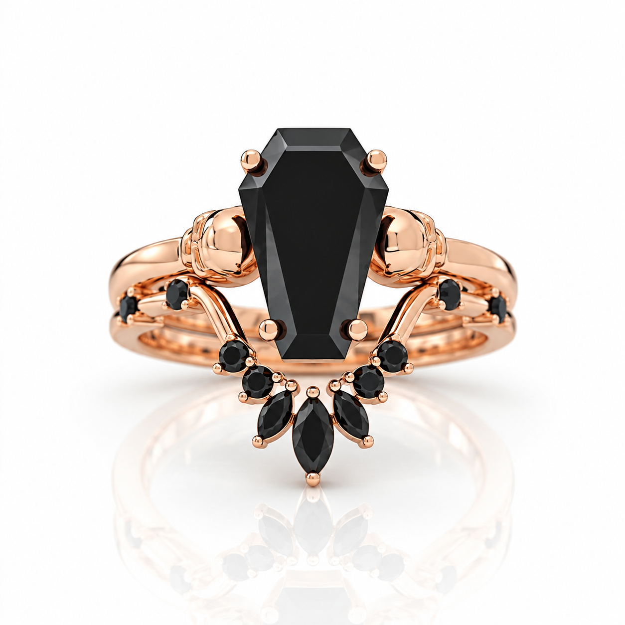 True Love Rings- 14k White Gold Limited Coffin Cut Diamond Option Rings-Black Diamonds New York