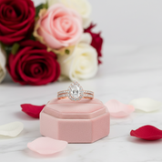 Rose Gold Pear Cut Diamond Engagement Ring Set-Black Diamonds New York