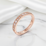 Rose Gold Round Diamond Option Wedding Band-Black Diamonds New York