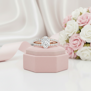 Rose Gold Split Shank Oval Cut Engagement Ring-Black Diamonds New York