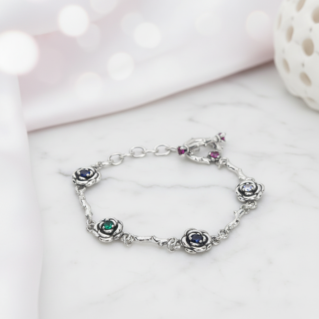Roses and Thorns Buckle Bracelet-Black Diamonds New York
